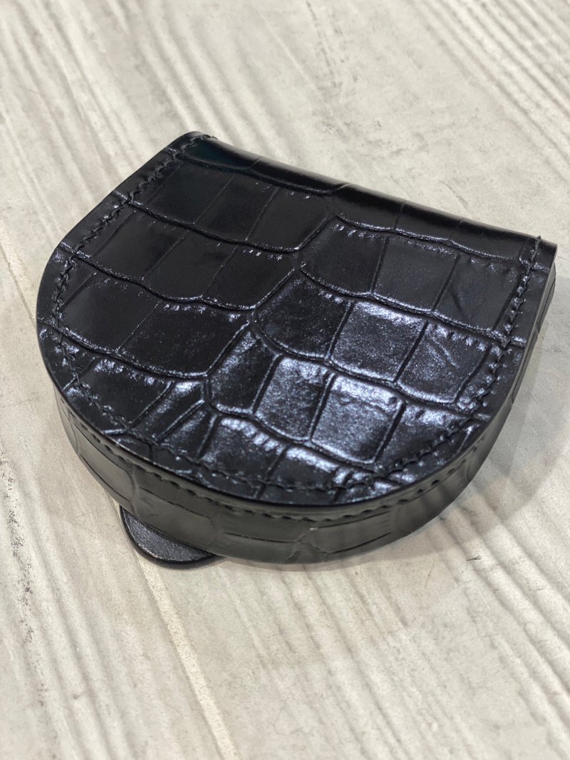 Horseshoe-shaped horse-stitched coin purse type LV coin purse is out of stock and can be customized - กระเป๋าใส่เหรียญ - หนังแท้ 