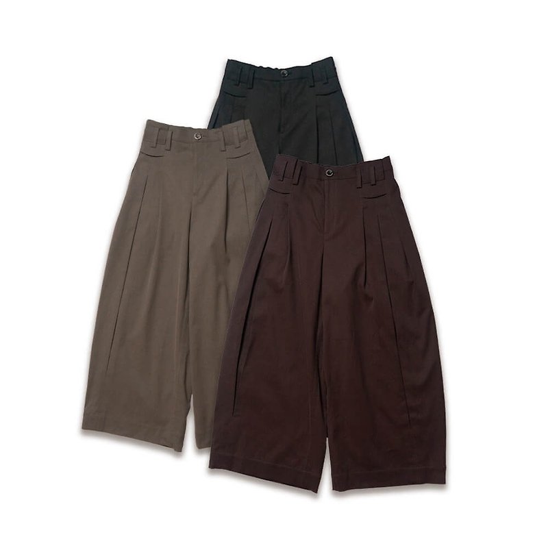 NO.266 Cocoon pleated wide pants - Unisex Pants - Cotton & Hemp 