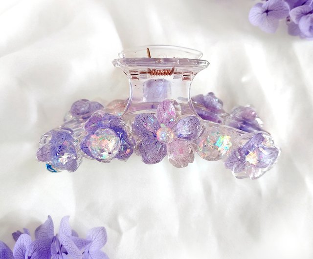 かんざし、桜、紫蝶、大型プラかんざし、花、レジン - ショップ