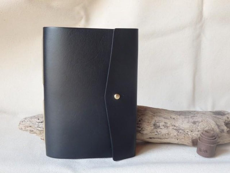 Large-capacity leather card case (Giboshi specification) / Black - ที่เก็บนามบัตร - หนังแท้ สีดำ