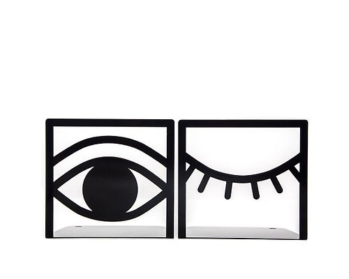 Design Atelier Article A pair of unique bookends Eys One Eye Closed One Eye opened // FREE SHIPPING //