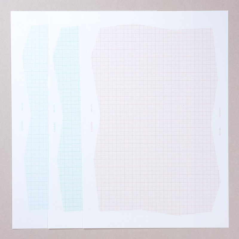 レターセット　Grid #0　３色ミックス　レッド・グリーン・ブルー - 信封/信紙 - 紙 多色