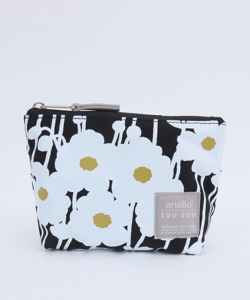 Anello x SOU SOU Oversea Limited Mini Light Weight Travel Pouch SAIS020 Black - Toiletry Bags & Pouches - Polyester Black