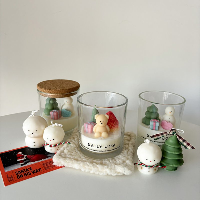 Christmas gift box Christmas scene candle handmade scented candle Christmas gift exchange gift - เทียน/เชิงเทียน - ขี้ผึ้ง 