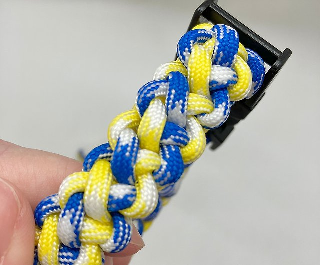 Paracord cup sleeve-green/white/gold/blue/yellow/beverage strap