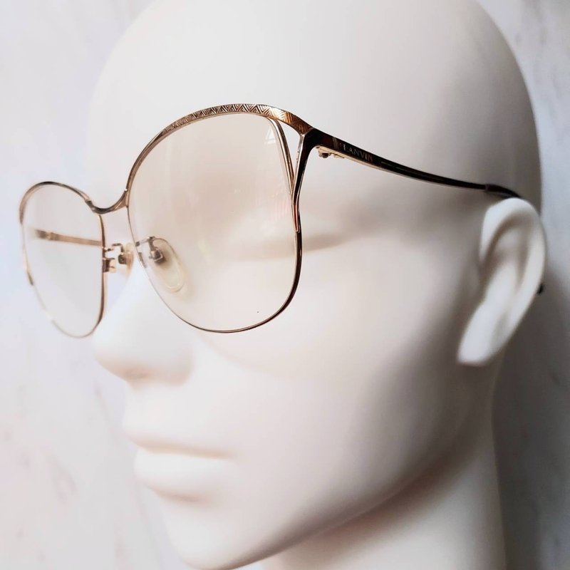 極美超別緻 NOS 1970's 老法國 Lanvin 紅黑油彩鑲邊 古董眼鏡 - 眼鏡/鏡框 - 其他金屬 