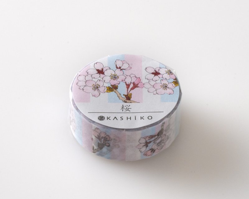 日本進口KASHIKO金澤九谷燒和紙膠帶 – 櫻花 / 柴田有希佳繪 - 紙膠帶/和紙/PET - 紙 粉紅色