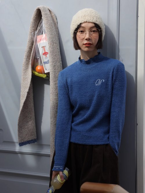 oddmaker odd maker純色長袖彈力打底衫女內搭秋冬復古百搭針織長袖上衣