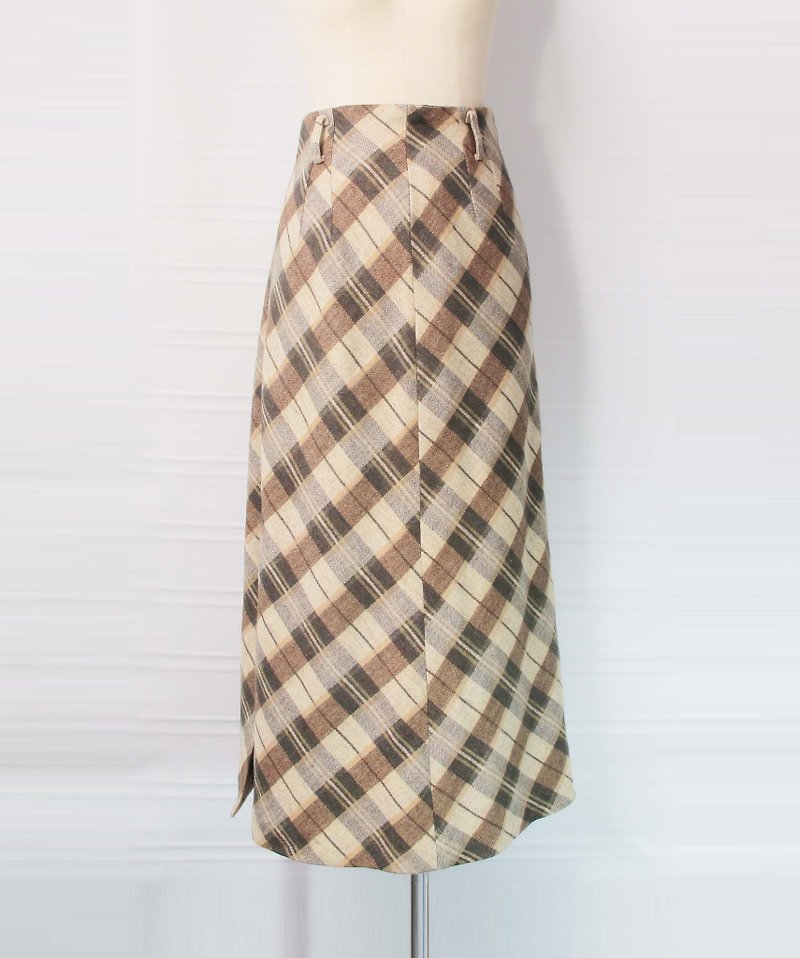 Wahr_yellow plaid dress - Skirts - Other Materials 