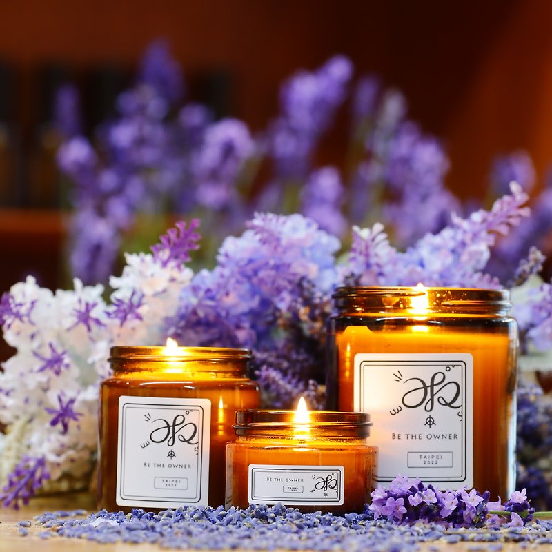 Essential oil candle-Tranquility 35/100/200g-Lavender essential oil fragrance - เทียน/เชิงเทียน - ขี้ผึ้ง 