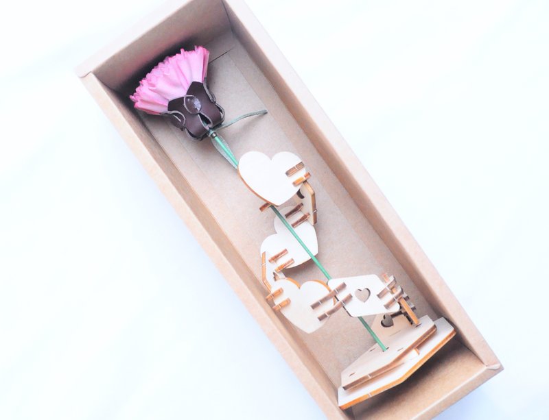 皮革康乃馨 白蠟櫻 皮革材料包 刻名 皮革花 永不凋謝 母親節禮物 - 皮件/皮革 - 真皮 粉紅色