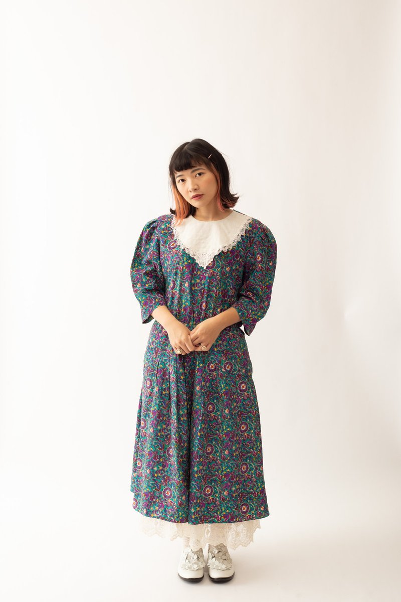 Vintage American dress 古著美式洋裝【初戀販賣所】B642 - 洋裝/連身裙 - 聚酯纖維 