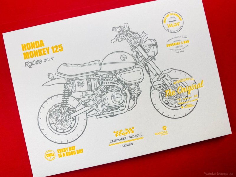 Monkey125-postcard - การ์ด/โปสการ์ด - กระดาษ ขาว