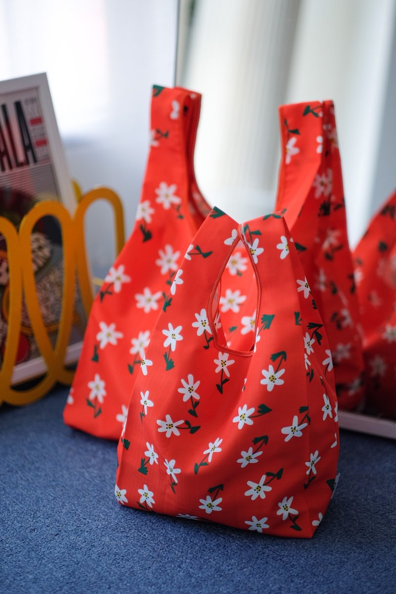 Eco-Friendly Shopping Bag |  DAISY - SIZE S - 手提包/手提袋 - 其他人造纖維 紅色