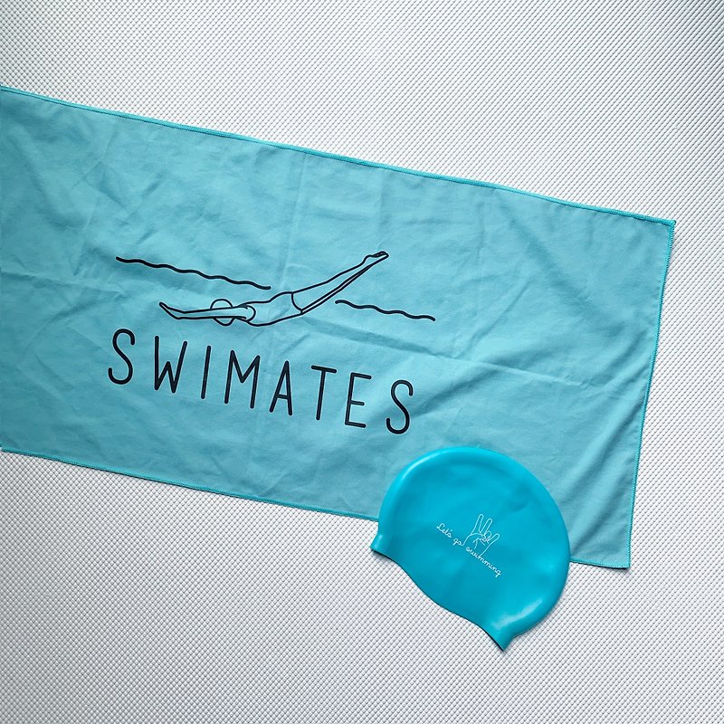 藍色跳水人吸水巾 - 運動配件 - 其他人造纖維 藍色