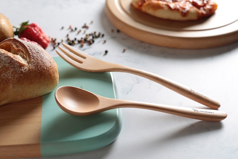 Xuefu set spoon fork group 2 (beech) - Cutlery & Flatware - Wood 