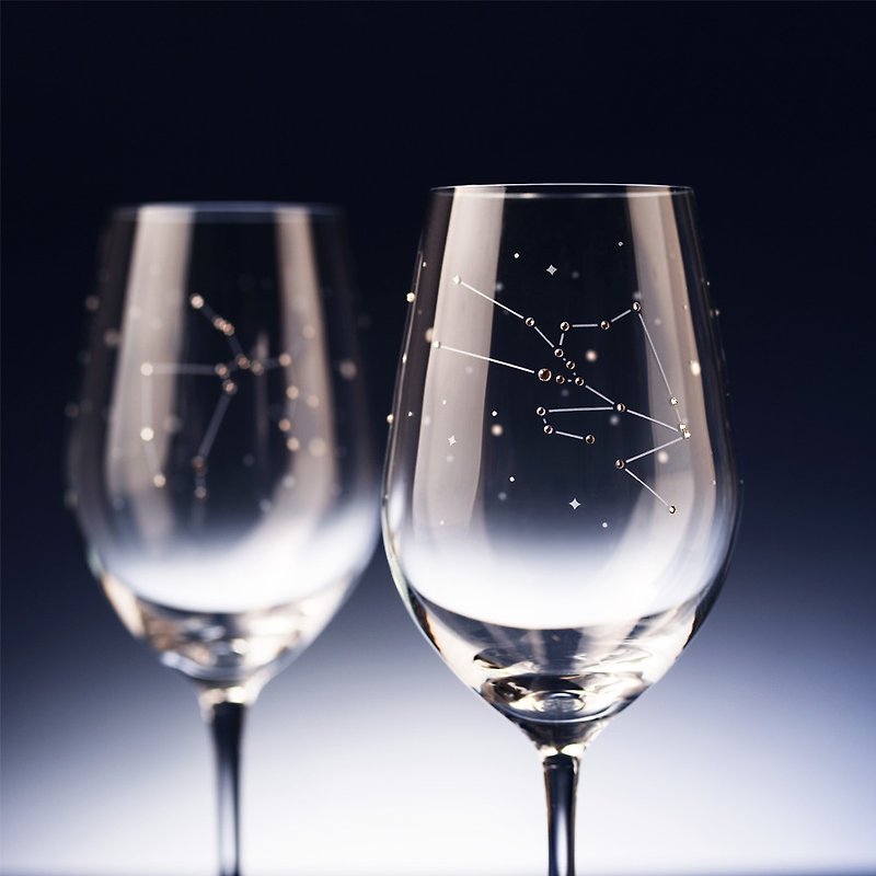 Sparkling rhinestones [12 constellation wine glasses] Personalized product (option sold separately) - แก้วไวน์ - แก้ว สีใส