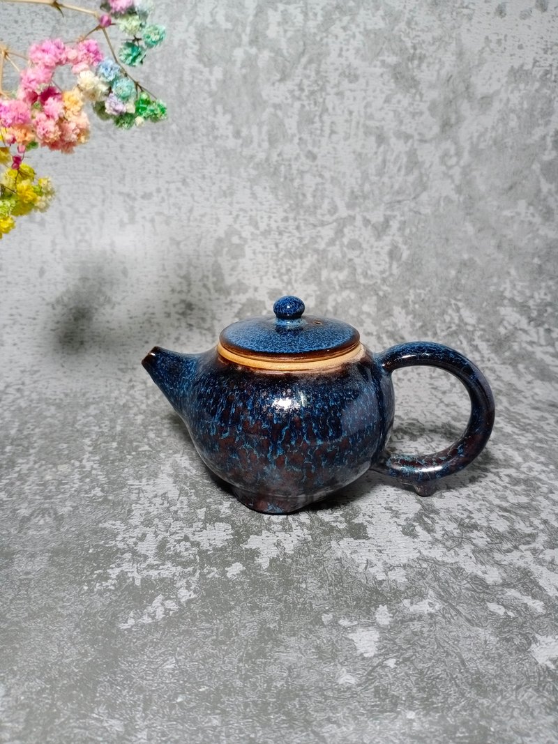 【快速出貨】油滴天目手工茶壺/油滴天目系列/小壺/葉良 - 茶壺/茶杯/茶具 - 陶 