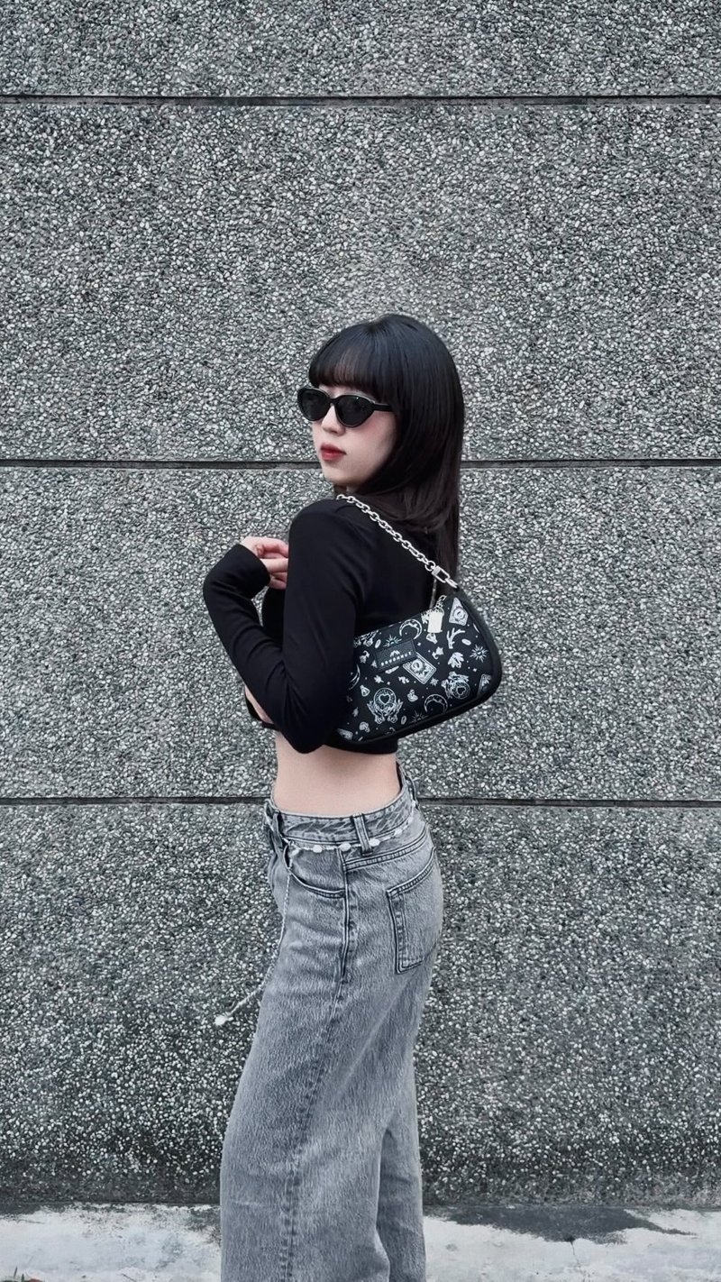 【DOUGHNUT】防潑水 手提/肩背2用 半月包 女包-黑 MC - 側背包/斜背包 - 尼龍 黑色