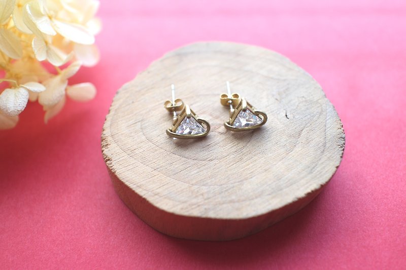 Triangle -Brass earrings - Earrings & Clip-ons - Copper & Brass Gold