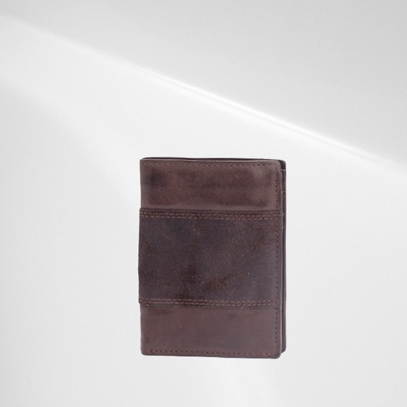[Spain BIBA] Jeferson Straight Straight Cowhide Leather Wallet - Wallets - Genuine Leather Brown