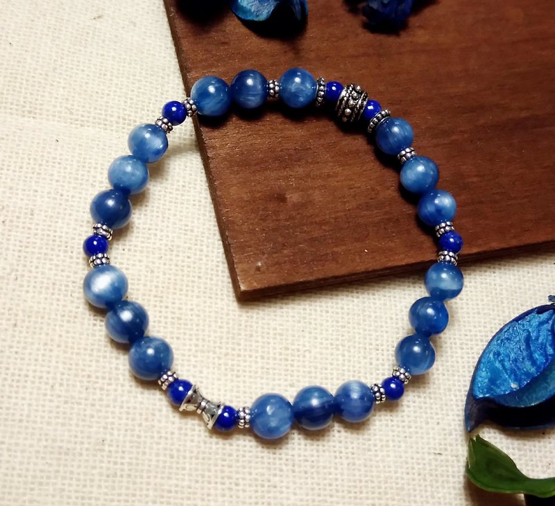 [Bracelet series] kyanite design bracelet - Bracelets - Gemstone Blue