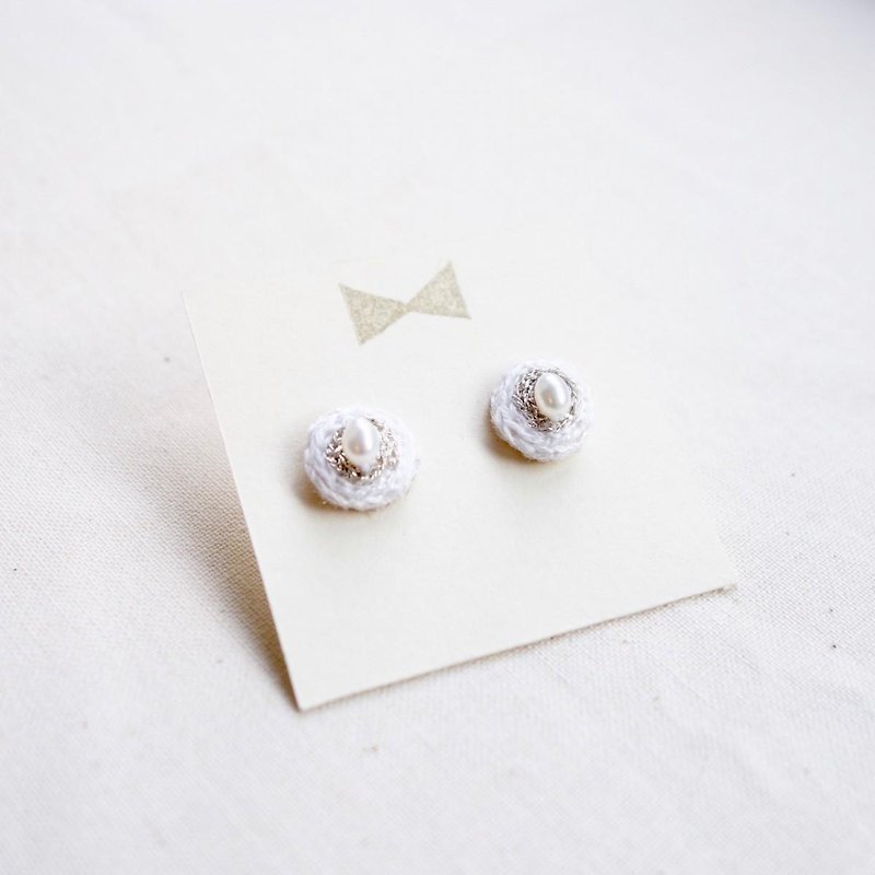 One earring earring i - Earrings & Clip-ons - Cotton & Hemp White