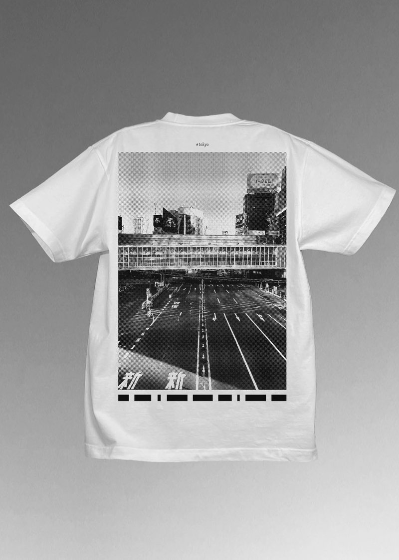 Tシャツ | 東京TOKYO_25 - 女 T 恤 - 棉．麻 白色