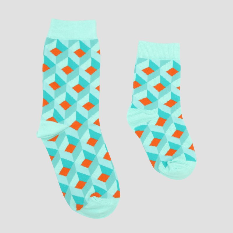 Fresh orange parent-child socks - ถุงเท้า - ผ้าฝ้าย/ผ้าลินิน 