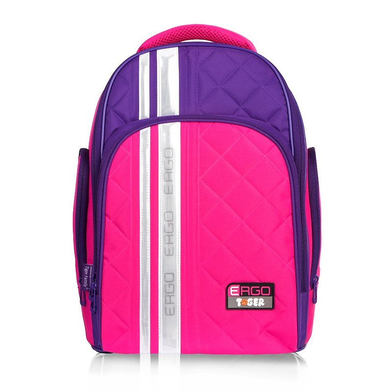 Tiger Family Rainbow Lightweight Nursing School Bag + Stationery Bag + Pencil Box - Rose Red - Backpacks - Waterproof Material Pink