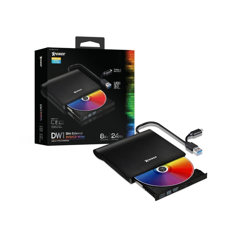 XPower DW1 TYPE-C/USB2合1外置DVD燒錄器 - 其他 - 其他金屬 黑色