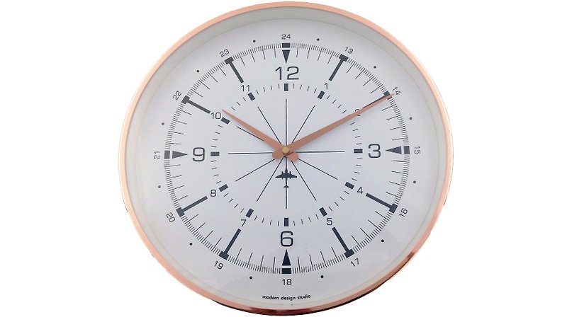 Ocean-pointer wall clock on the ocean (metal) - นาฬิกา - โลหะ สีน้ำเงิน