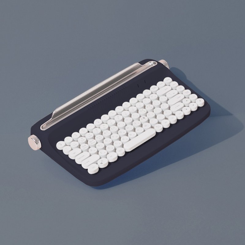 actto retro typewriter wireless bluetooth keyboard - navy blue - mini - Computer Accessories - Other Materials 