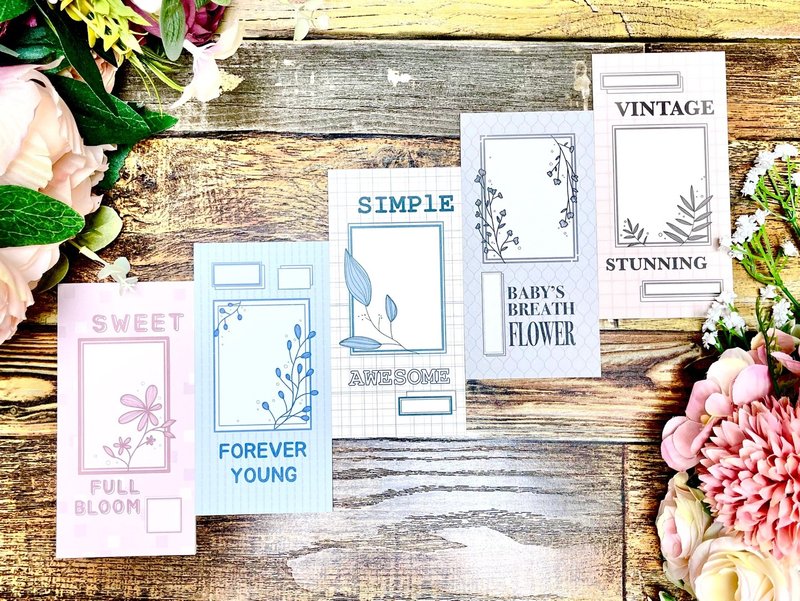 (art memo pack 5 types SET) simple frame 5 types  202503 - 便條紙/便利貼 - 紙 多色