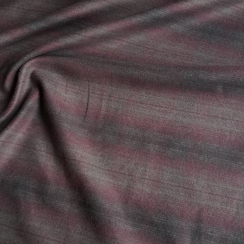 Cotton x Kashmir wool elastic brushed textured winter plaid first dyed cloth 1 yard - Knitting, Embroidery, Felted Wool & Sewing - Cotton & Hemp Black