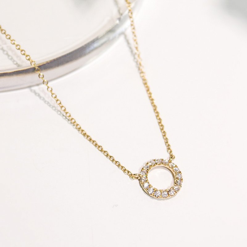 Round Shaped Necklace | 14K Natural Diamond Necklace - Necklaces - Diamond 