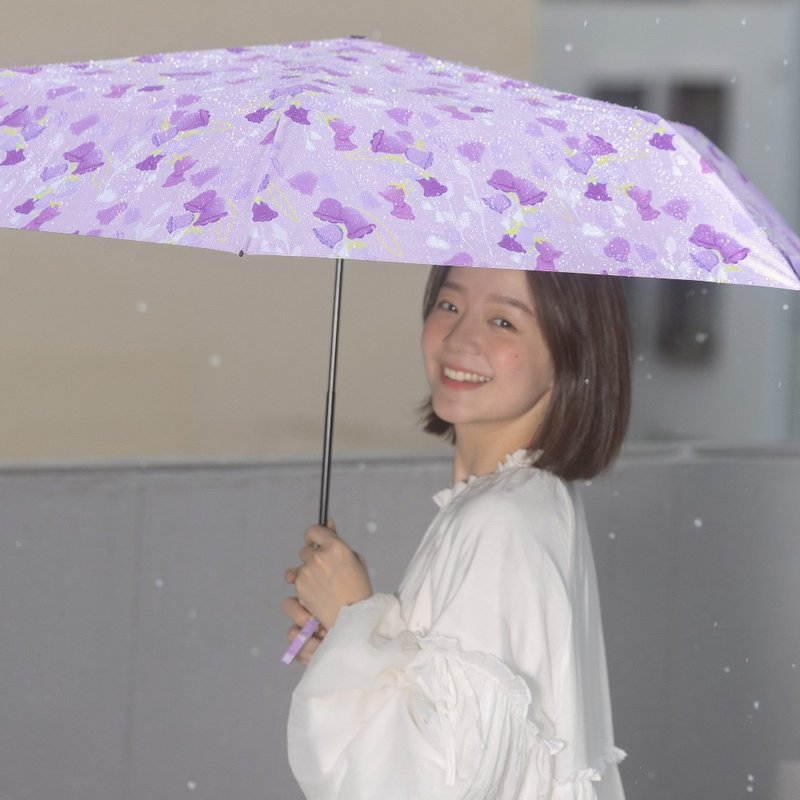 【rento】Carbon fiber lightweight vinyl umbrella-bellflower - Umbrellas & Rain Gear - Carbon Fiber Purple