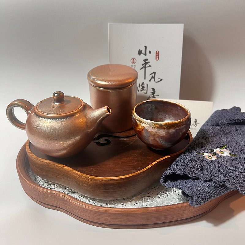 One pot, one cup and one tea can, fashionable travel tea set/tea set/handmade by Xiaofanfan - Teapots & Teacups - Pottery 