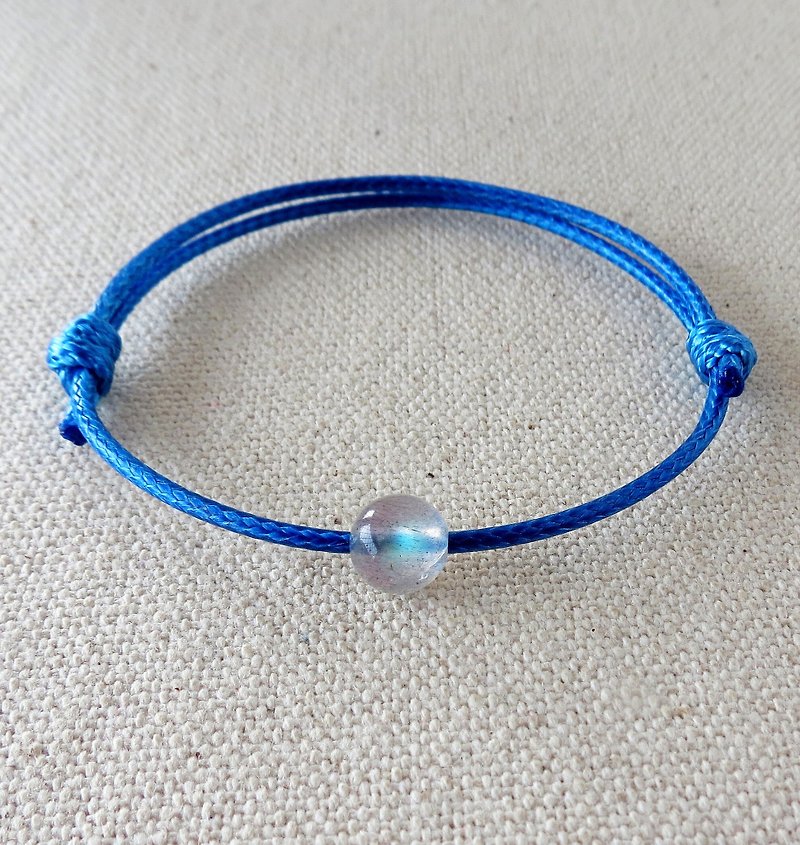 Fashion 【Lucky stone】 Lantern Korean wax wire bracelet ***[3]*** Guardian love - สร้อยข้อมือ - เครื่องเพชรพลอย สีน้ำเงิน