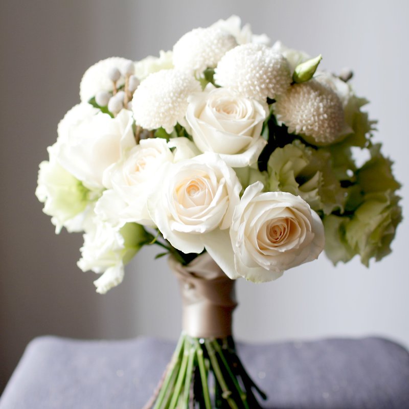 Pure _ bridal bouquet _ all flowers - Dried Flowers & Bouquets - Plants & Flowers White