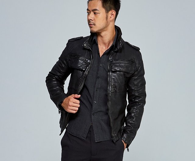 CHARLIN Artist - G2MBrennon Coats Pinkoi Shop GIPSY] & | Long Jacket Men\'s - Black SF Collar Shirt Jackets Leather CL Germany