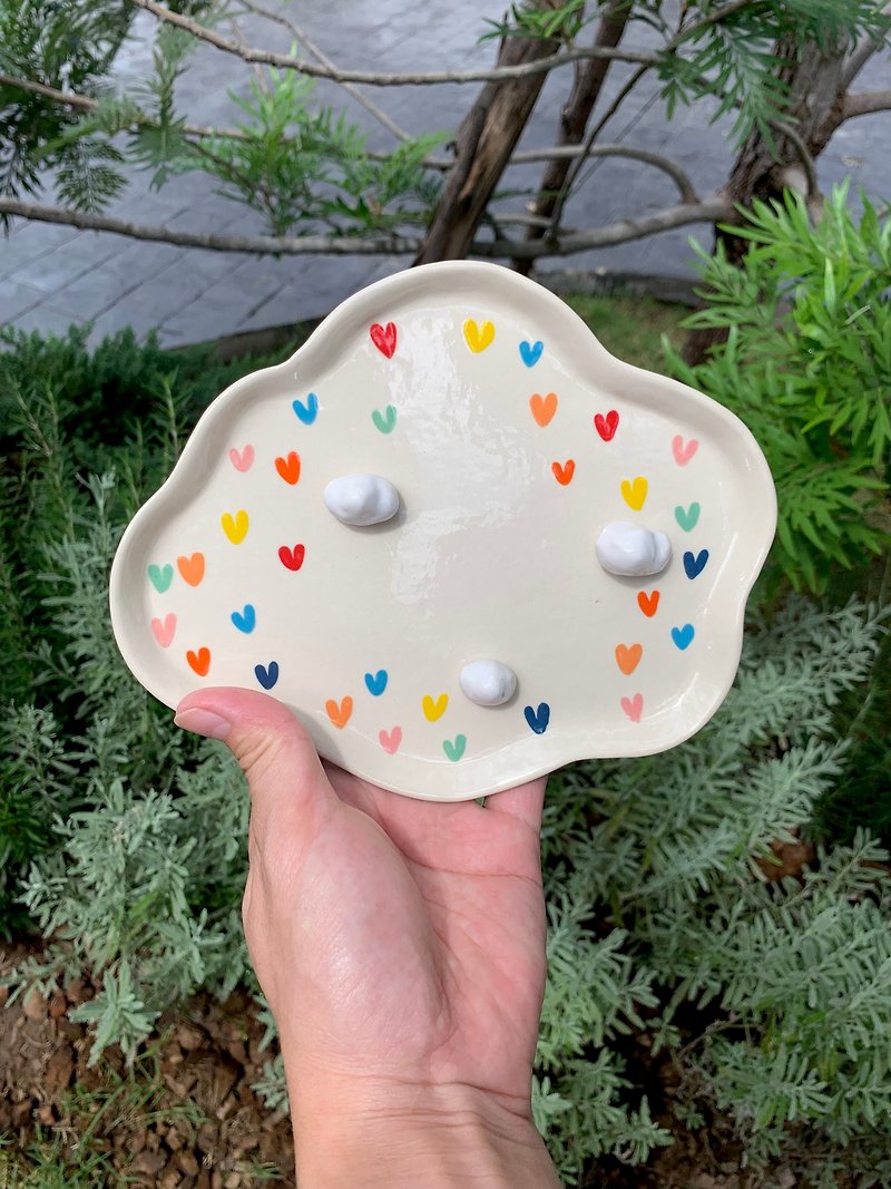 Plate Ceramic Cloud - Pottery & Ceramics - Pottery Multicolor