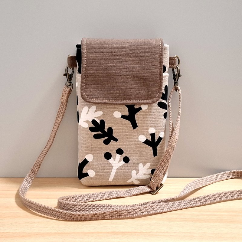 磁扣/手機包-簡約樹枝 - 手機殼/手機套 - 棉．麻 