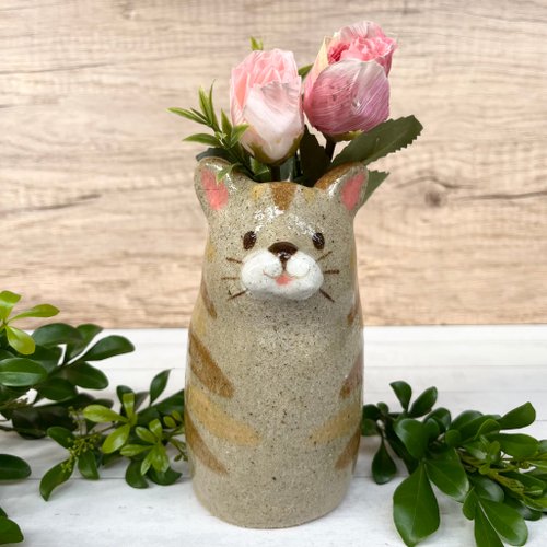 作家さま ilo 猫型陶器 花瓶 楽天市場】花瓶 ねこ モチーフ フラワー