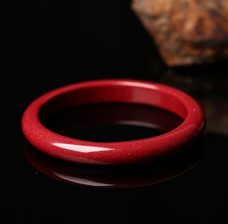 新款美貨 天然原礦硃砂精品紅砂手鐲  精工 精品原創 - 手鍊/手環 - 寶石 