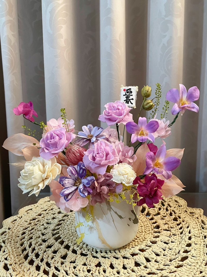 [Hua Su Floral Art] Dendrobium Orchid Preserved Table Flowers/Opening Flowers/Promotion Flowers/Congratulation Flowers/Housewarming Flowers - ช่อดอกไม้แห้ง - พืช/ดอกไม้ หลากหลายสี