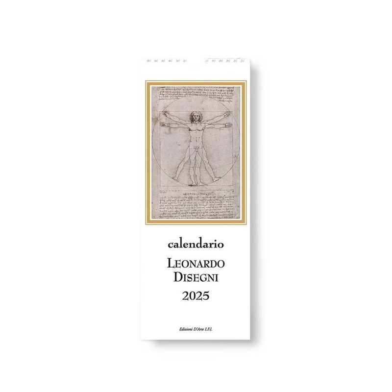 Italy IFI 2025 Straight Wall Calendar Leonardo da Vinci (please message before placing order) - Calendars - Paper Multicolor