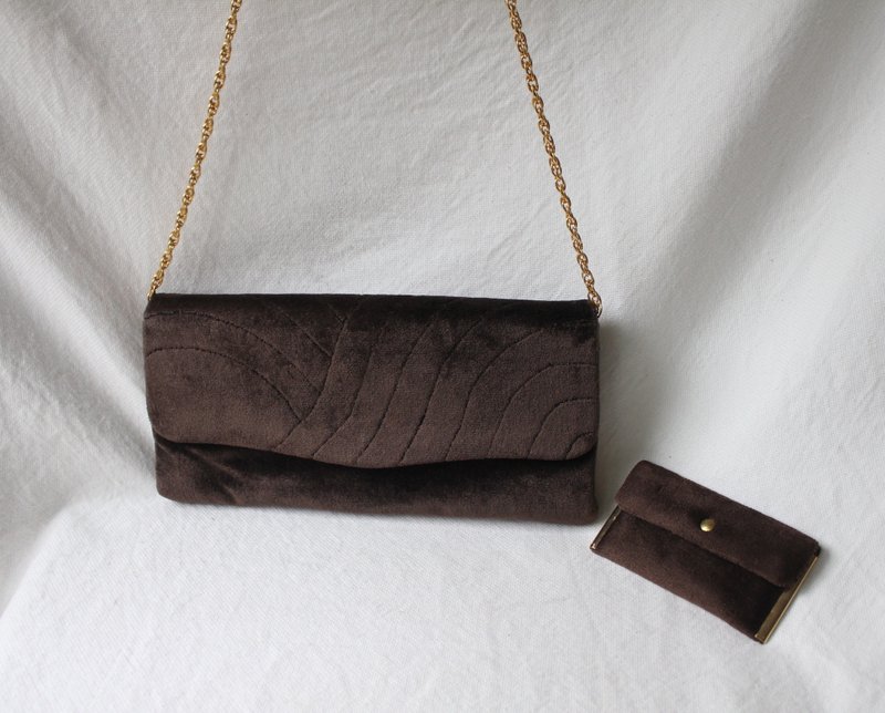 FOAK vintage 50s Italian brown velvet antique bag - Messenger Bags & Sling Bags - Other Materials 