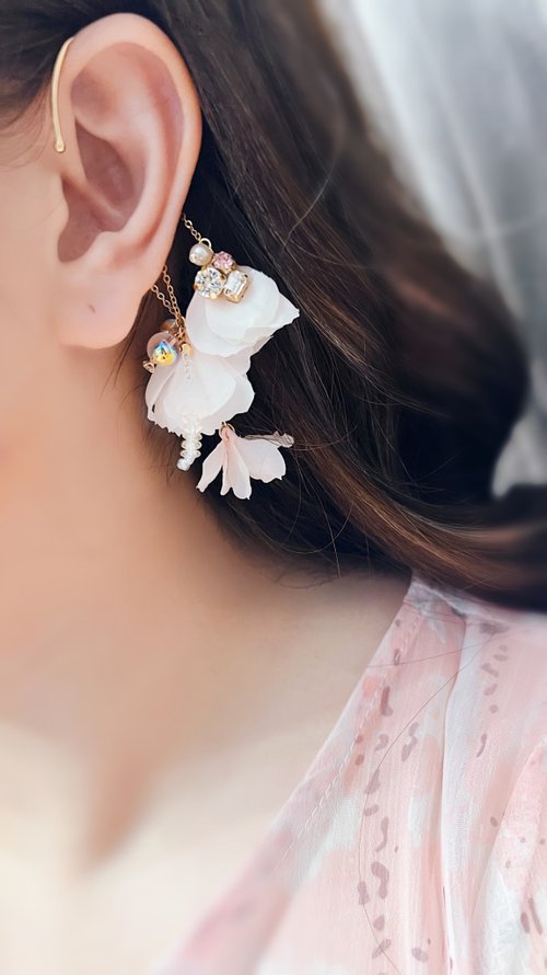 ハンドメイド☆ビーズピアス 限定タイプA ハンドメイドビーズ ヘビーハンドメイド 桜ピアス