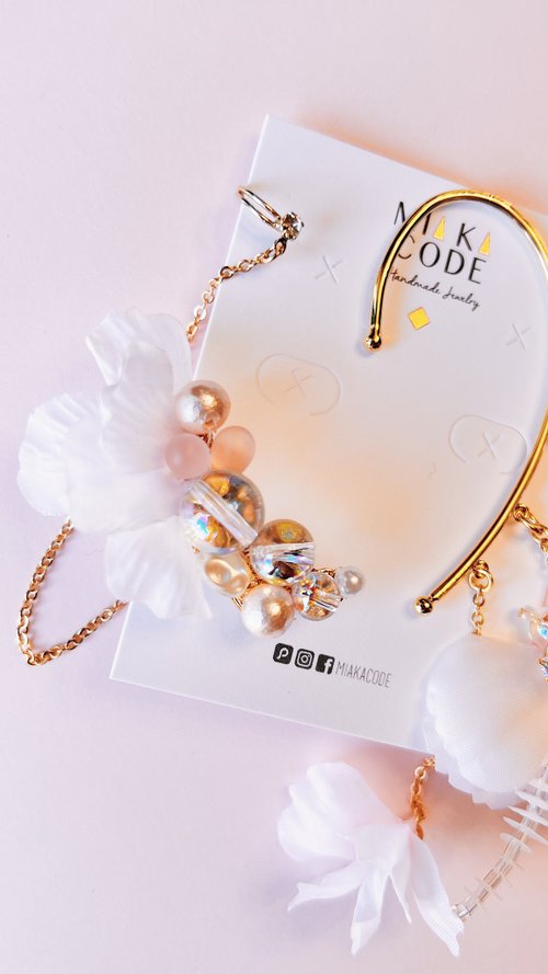 ハンドメイド☆ビーズピアス 限定タイプA ハンドメイドビーズ ヘビーハンドメイド 桜ピアス